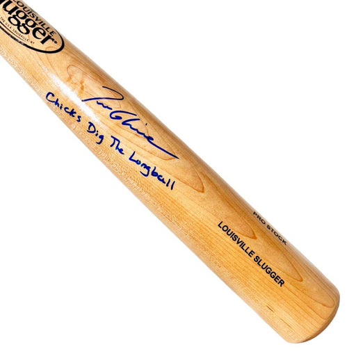 Tom Glavine Signed Chicks Dig The Longball Inscription Louisville Slugger Official MLB Blonde Baseball Bat (JSA)