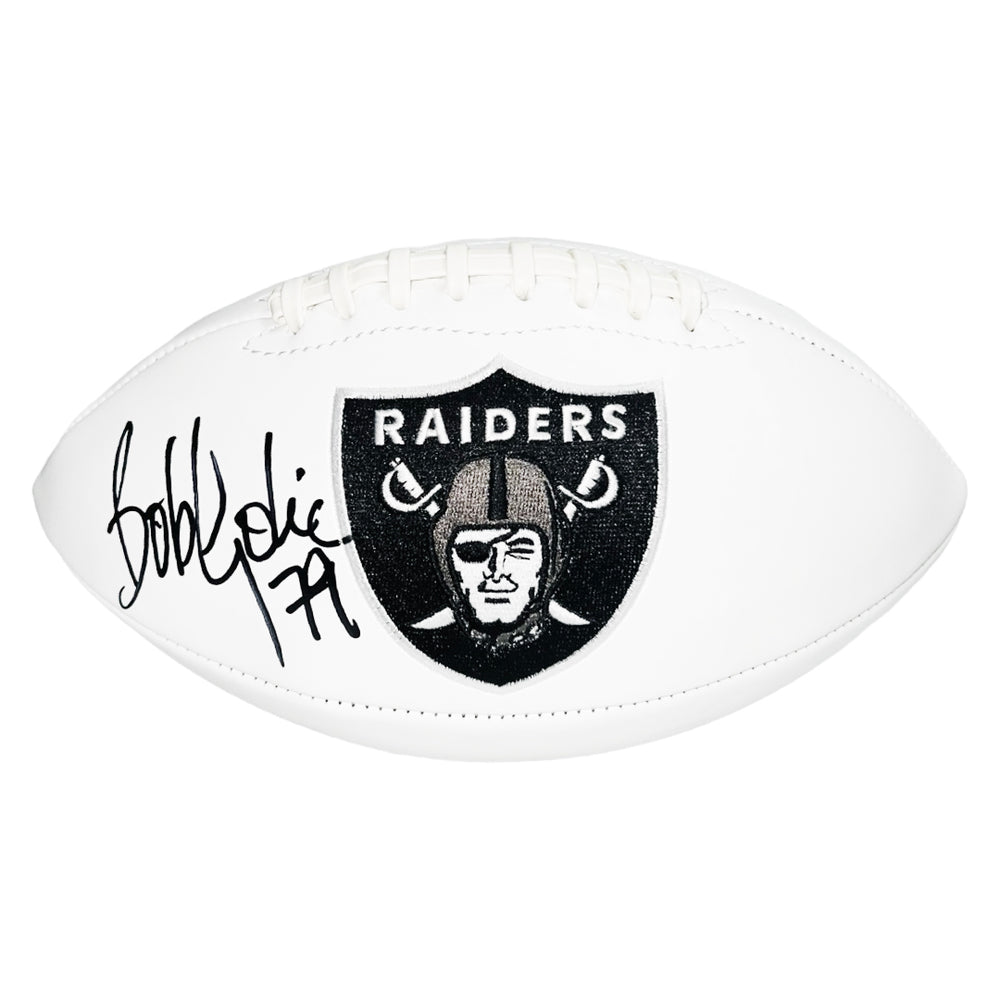 Bob Golic Signed Los Angeles Raiders Official NFL Team Logo Football (JSA)