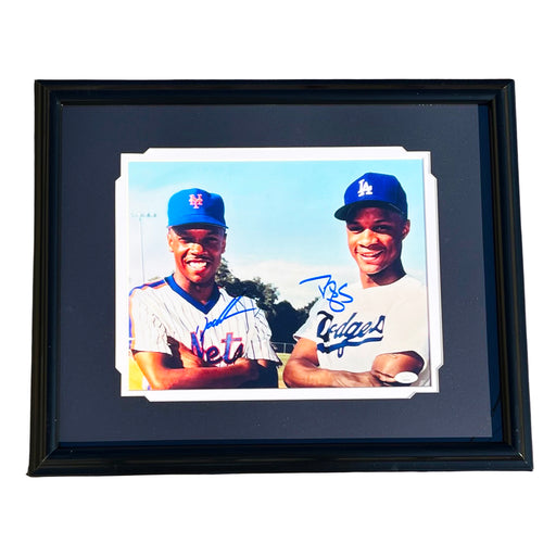 Dwight Gooden Darryl Strawberry Signed Pose 11 Baseball Framed 11x14 Photo (JSA)