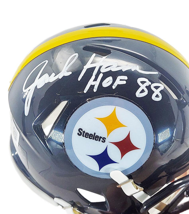 Jack Ham Signed HOF 88 Inscription Pittsburgh Steelers Speed Mini Foot — RSA