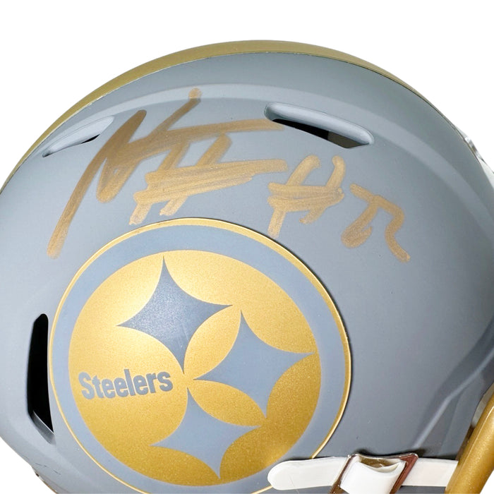 Najee Harris Signed Pittsburgh Steelers Slate Alternate Speed Mini Football Helmet (JSA)