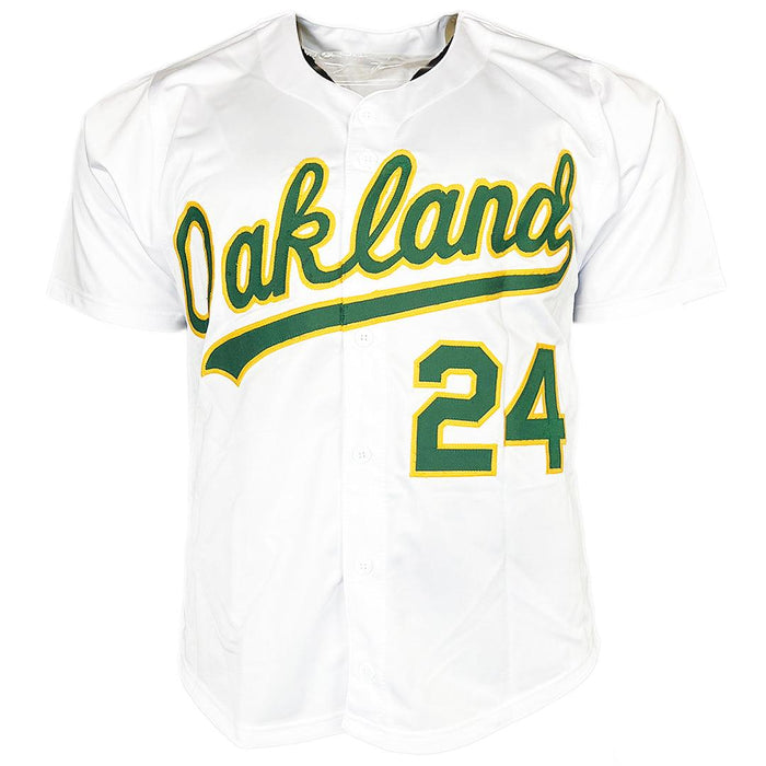 Rickey Henderson Signed Oakland White Baseball Jersey (JSA) — RSA