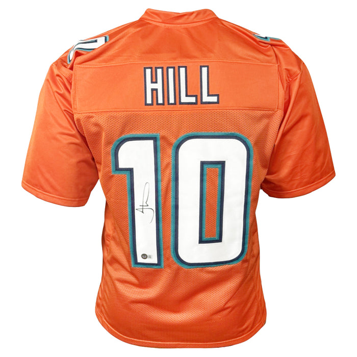 Tyreek Hill Signed Miami Orange Football Jersey (Beckett)