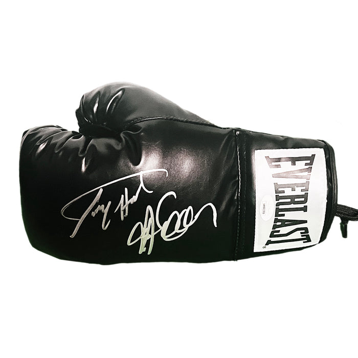 Larry Holmes and Gerry Cooney Signed Black Boxing (JSA)