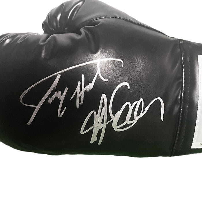 Larry Holmes and Gerry Cooney Signed Black Boxing (JSA)