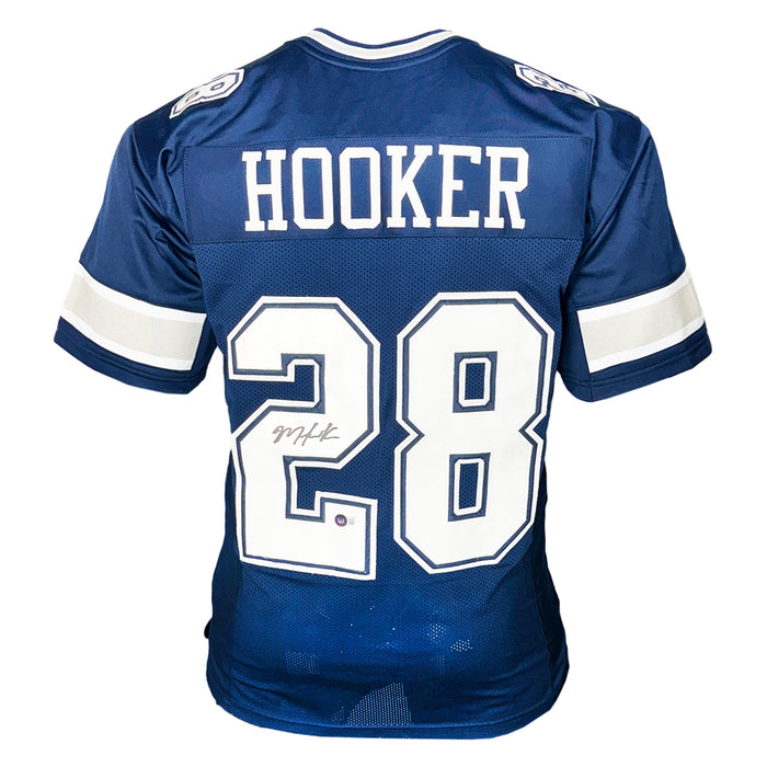 Malik Hooker Signed Dallas Blue Football Jersey (Beckett)