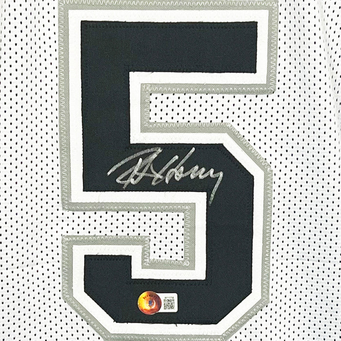 Robert Horry Signed San Antonio White Basketball Jersey (Beckett)