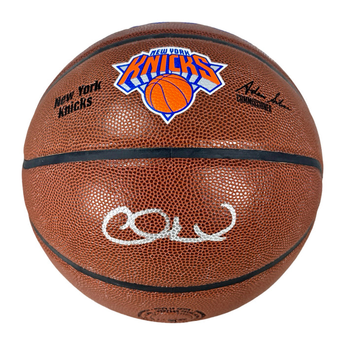 Alan Houston Signed New York Knicks NBA Team Logo Basketball (Beckett)