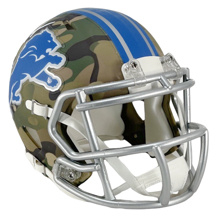 Aidan Hutchinson Signed Detroit Lions Camo Speed Mini Football Helmet (Beckett)