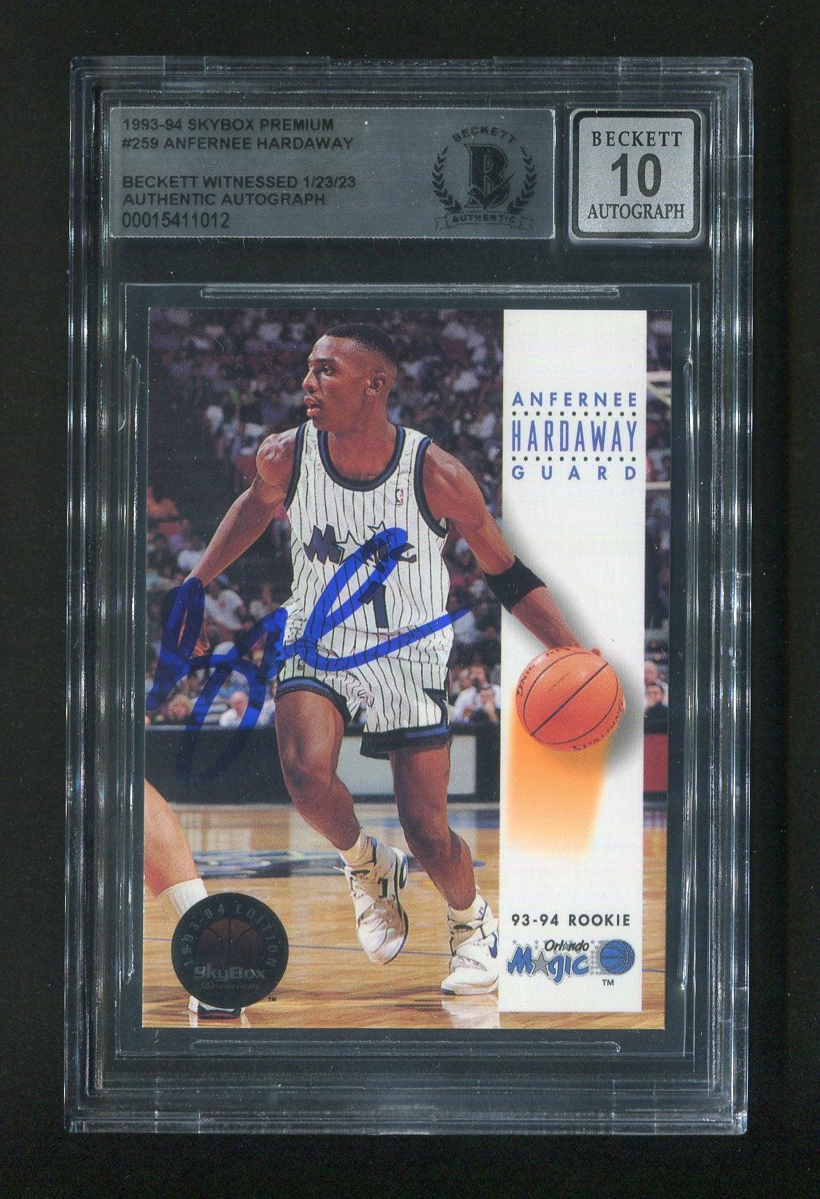 1993-94 Skybox Premium #259 Anfernee Penny Hardaway BGS 10 Autograph S ...