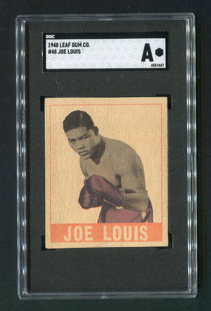 1948 Leaf Gum Co. #48 Joe Louis SGC Authentic Heavyweight Champion Boxing Card - RSA