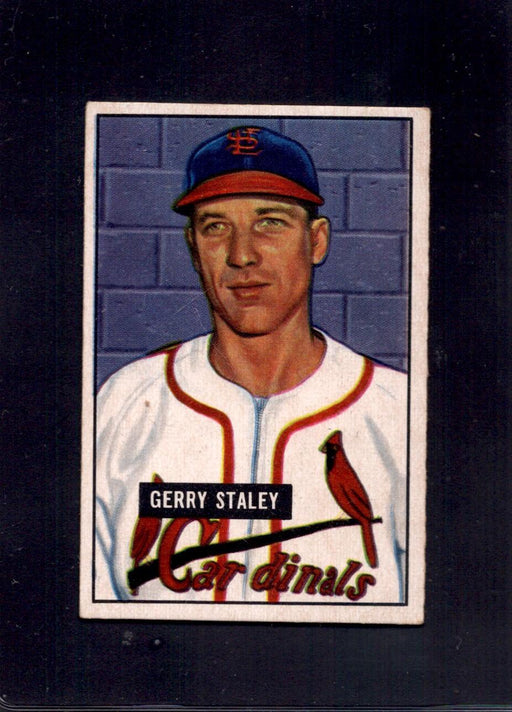 1951 Gerry Staley Bowman #121 Cardinals Rookie Baseball Card - RSA