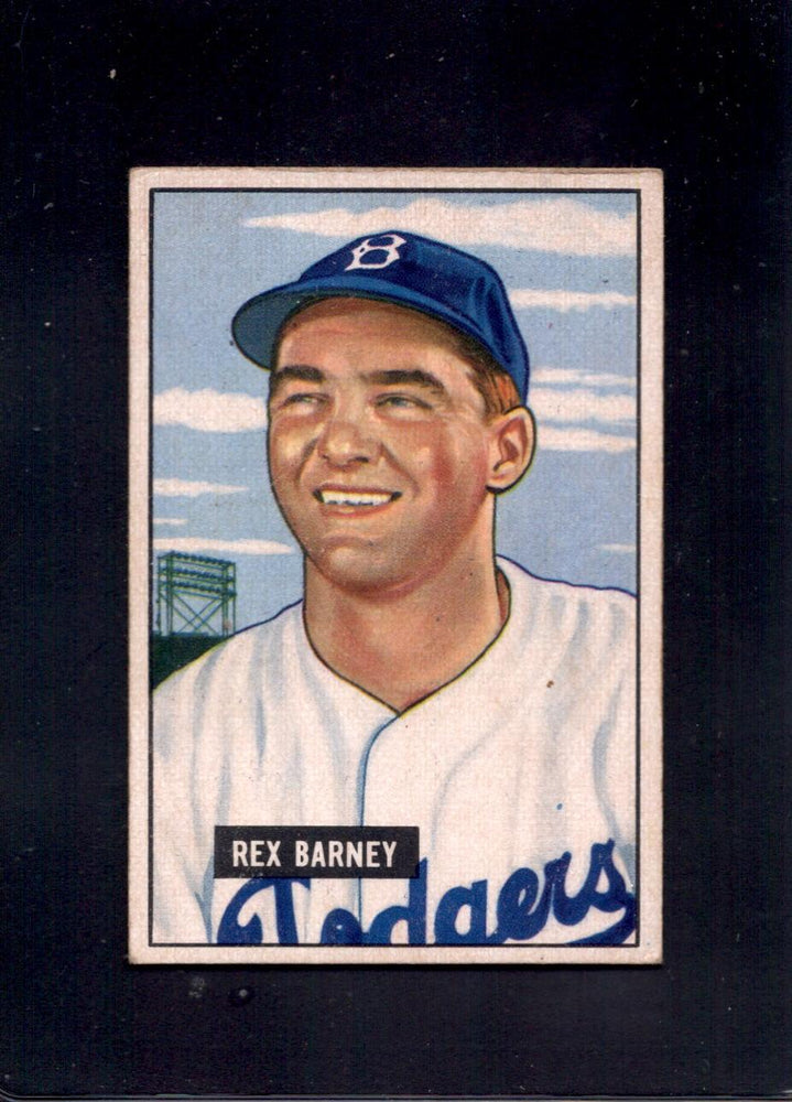 1951 Rex Barney Bowman #153 Dodgers Baseball Card - RSA