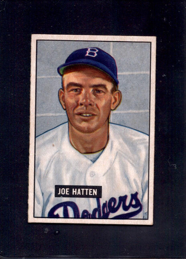 1951 Joe Hatten Bowman #190 Dodgers Baseball Card - RSA