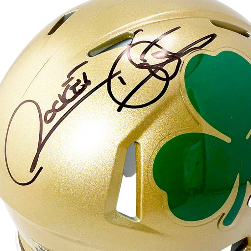 Rocket Ismail Signed Notre Dame Fighting Irish Shamrock Speed Mini Football Helmet (JSA)