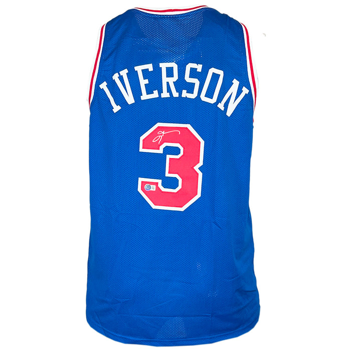 Allen Iverson Signed Philadelphia Blue The Answer Basketball Jersey B RSA