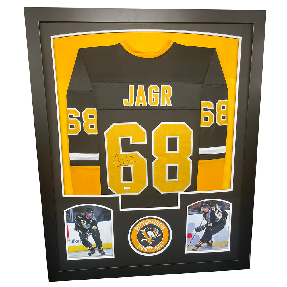 Jaromir Jagr Framed Signed Pittsburgh Penguins Jersey JSA Autographed