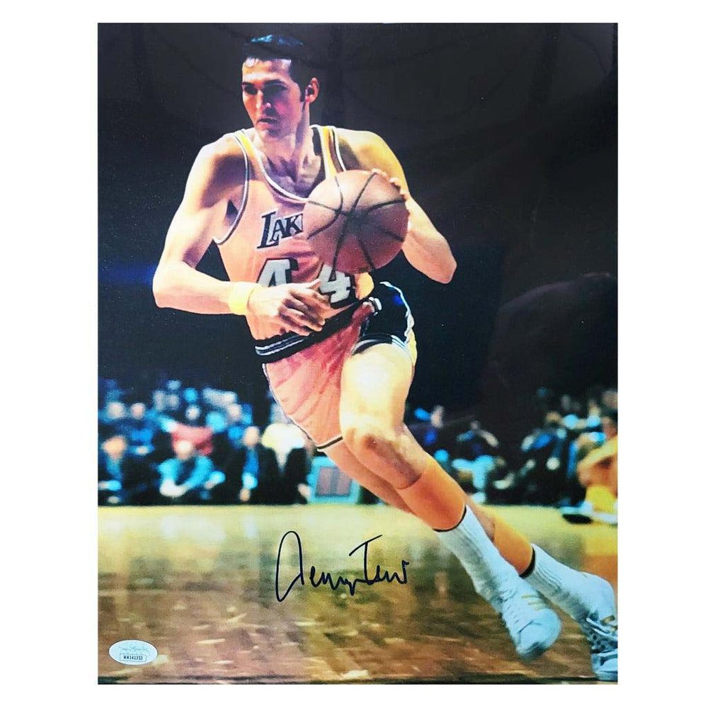 Jerry West Signed Los Angeles Pose 1 Basketball 16x20 Photo (JSA)