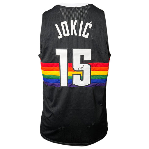 Nikola Jokic Signed Denver Black Throwback Basketball Jersey (JSA)
