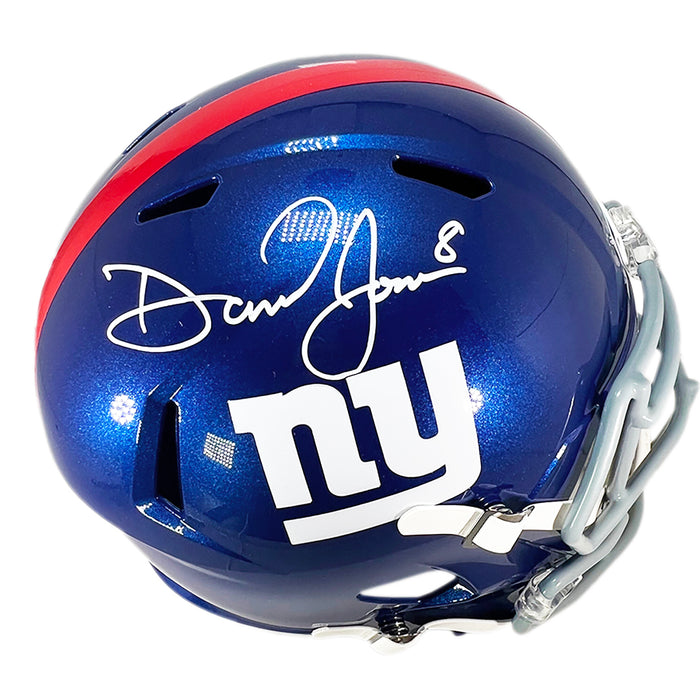 Daniel Jones New York Giants Fanatics Authentic Autographed Riddell 2022  Salute to Service Speed Mini Helmet