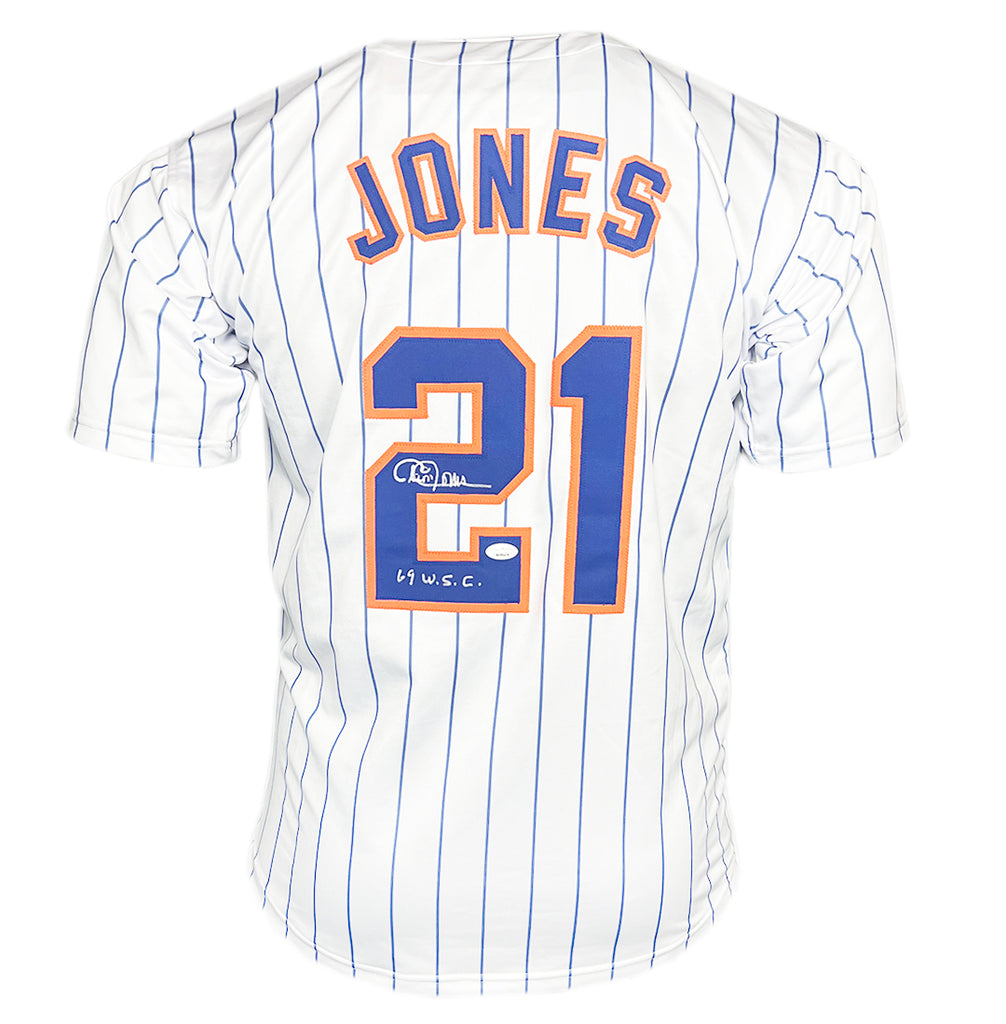 Cleon Jones Signed WSC Inscription New York Grey Baseball Jersey (JSA) — RSA