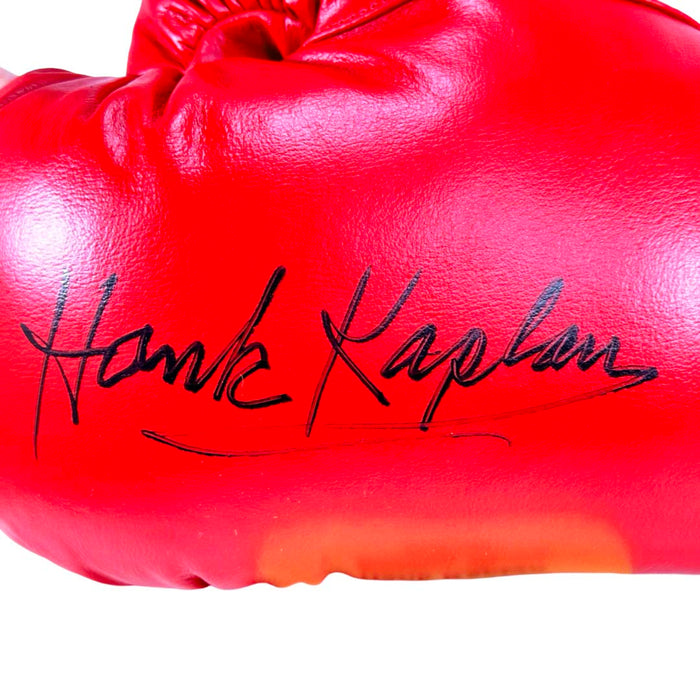 Hank Kaplan Signed Red Boxing Glove (JSA)