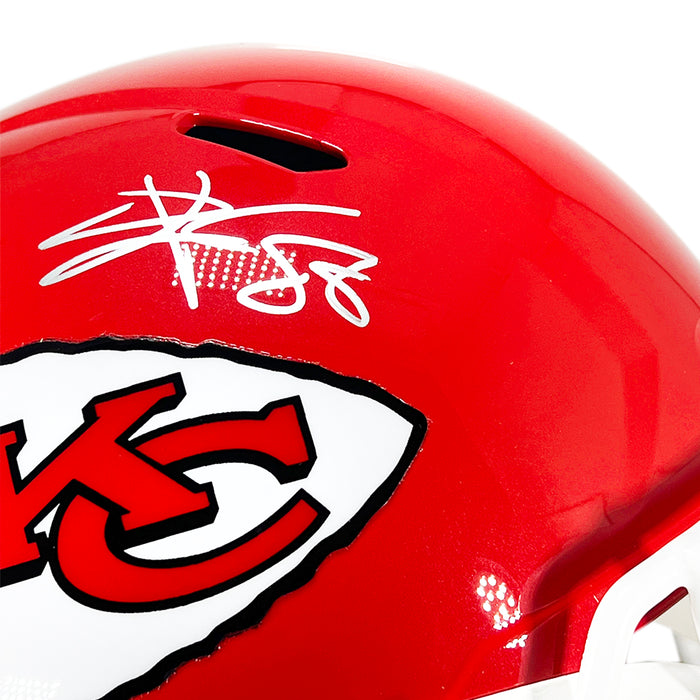 Travis Kelce Kansas City Chiefs Autographed Riddell Speed Replica Helmet