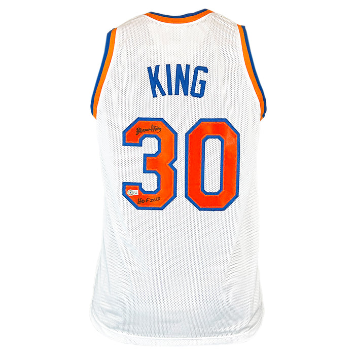 Bernard King Signed HOF 2013 Inscription New York White Basketball Jersey (Beckett)