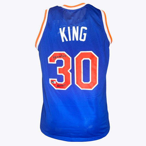 Bernard King Signed HOF 2013 Inscription New York Blue Basketball Jersey (Beckett)