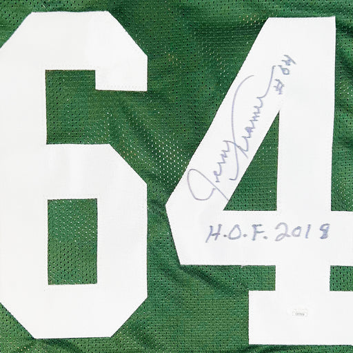 Jerry Kramer Signed HOF 2018 Inscription Green Bay Green Stats Football Jersey (JSA)