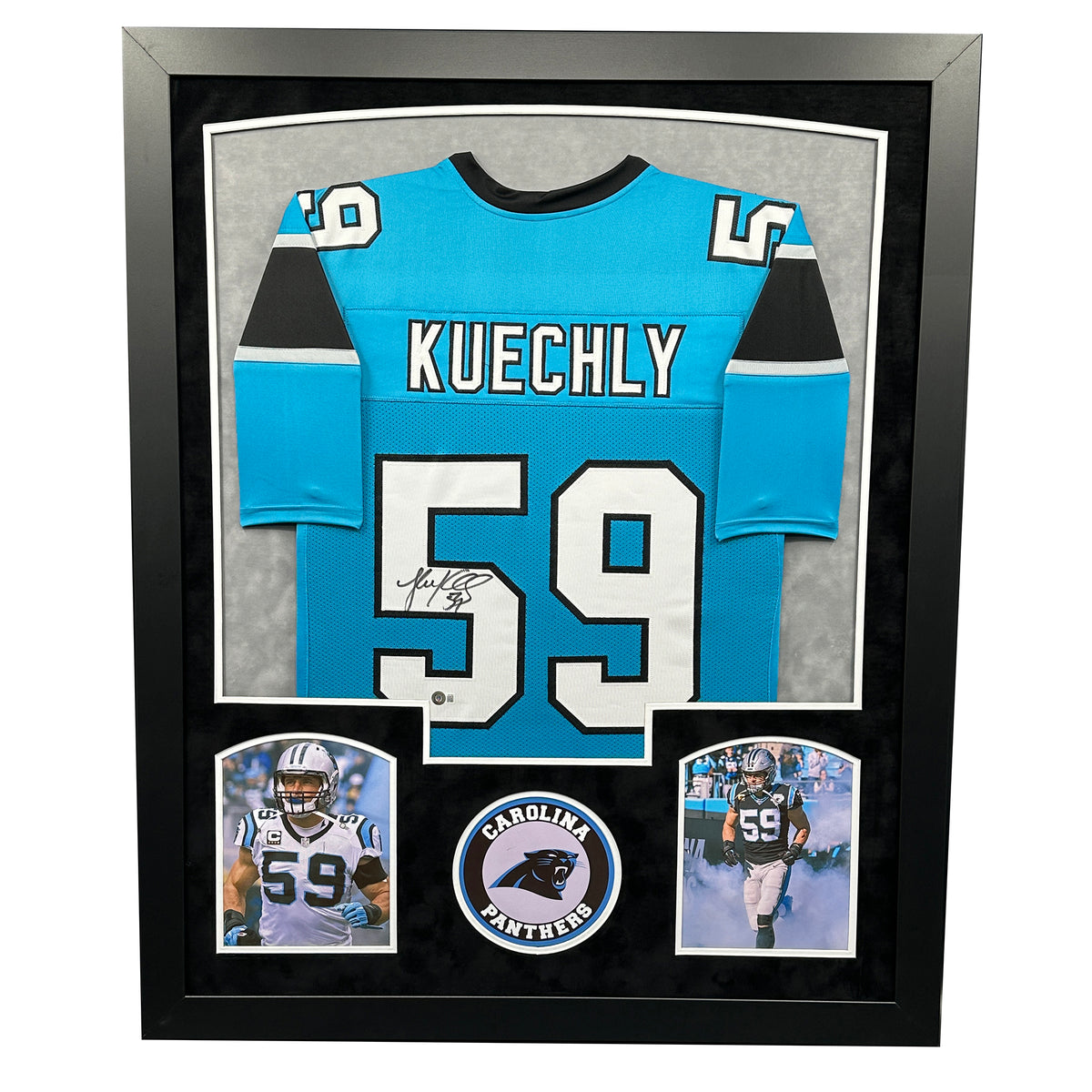 Luke Kuechly Signed Carolina Panthers 34 x 42 Custom Framed Jersey ( –  Super Sports Center