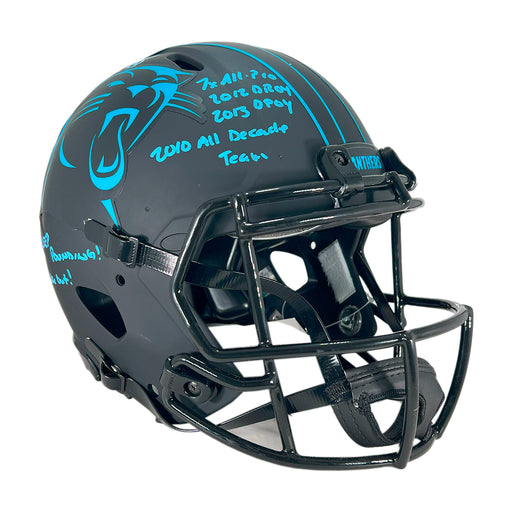 Luke Kuechly Signed Multi-Inscription Carolina Panthers Authentic Eclipse Speed Full-Size Football Helmet (Beckett)