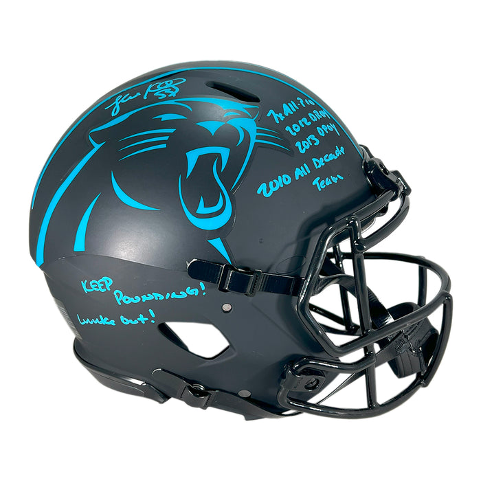 Luke Kuechly Signed Multi-Inscription Carolina Panthers Authentic Eclipse Speed Full-Size Football Helmet (Beckett)