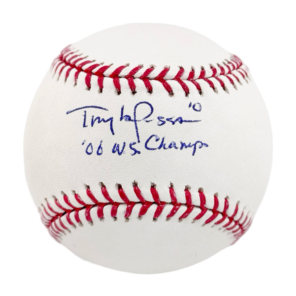Tony LaRussa Signed 06 WS Champs Inscription Rawlings Official Major League Baseball (JSA)
