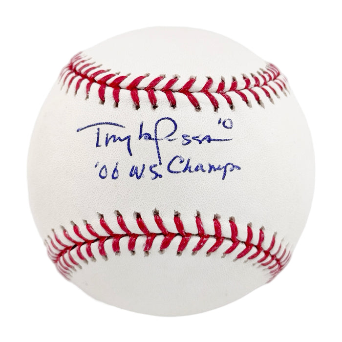 Tony LaRussa Signed 06 WS Champs Inscription Rawlings Official Major League Baseball (JSA)