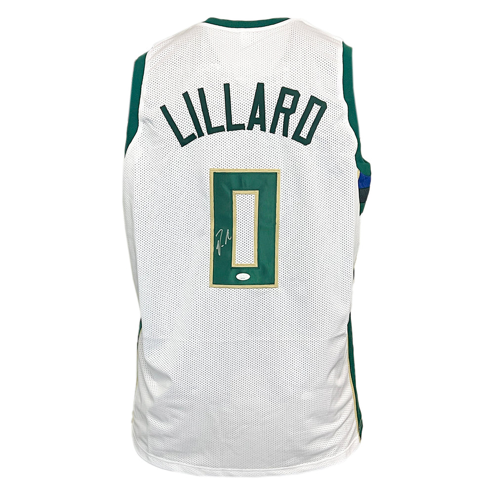 Damian Lillard Signed Milwaukee White Basketball Jersey (JSA)