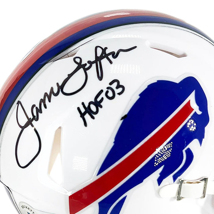 JAMES LOFTON HOF Auto Signed Buffalo Bills Chrome Edition Mini Helmet COA