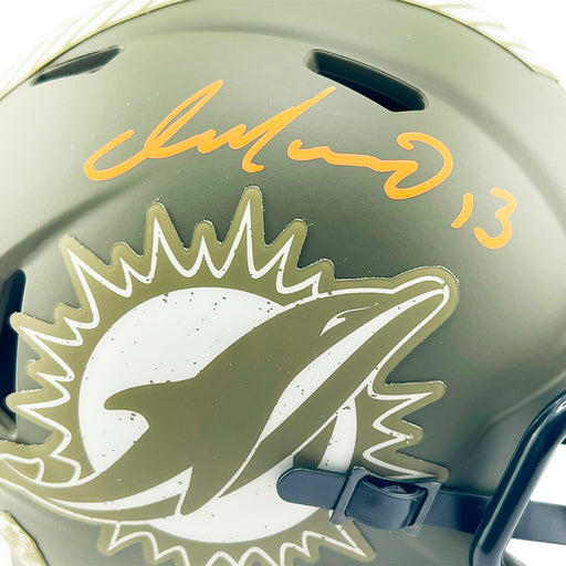 Dan Marino Signed Miami Dolphins Salute to Service Mini Football Helmet (Beckett)