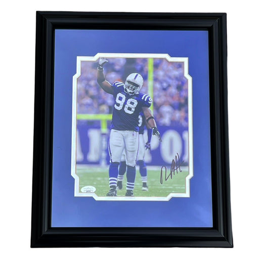 Robert Mathis Signed Indianapolis Pose 1 Football Framed 8x10 Photo (JSA)