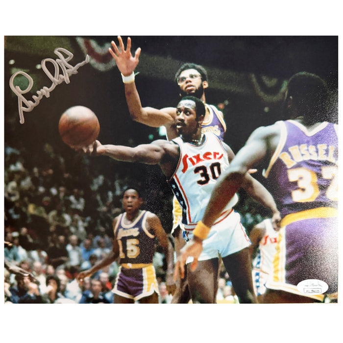 George McGinnis Signed Philadelphia Pose 3 Basketball 8x10 Photo (JSA)