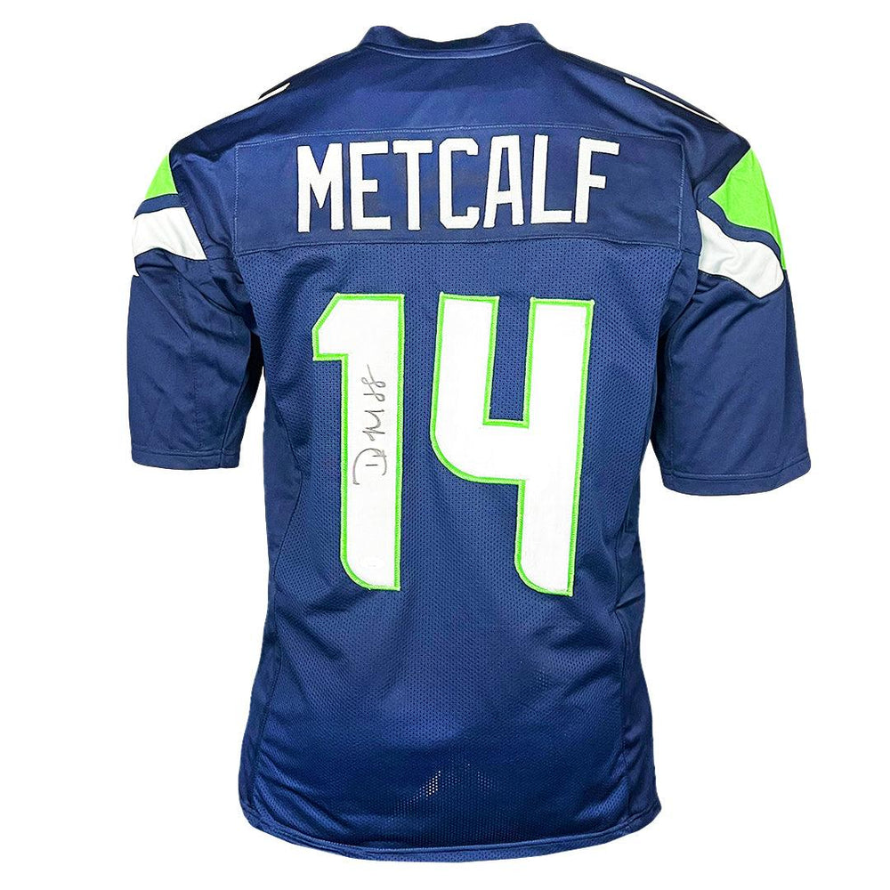 DK Metcalf Signed Seattle Blue Football Jersey (JSA) — RSA