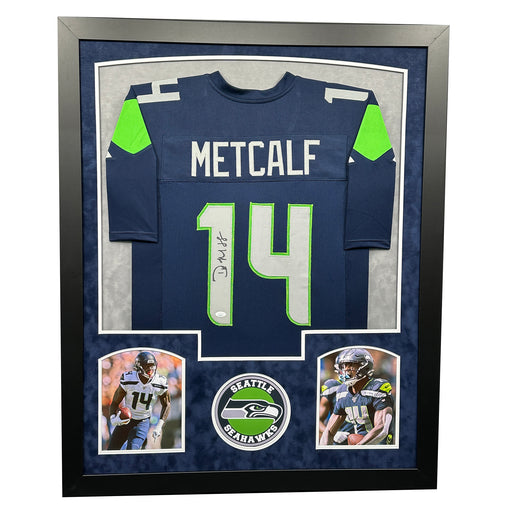 Dk Metcalf Autographed Blue Pro Style Jersey - Beckett W *Black *4