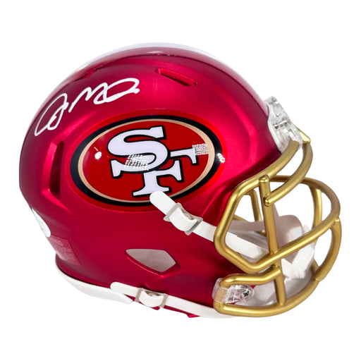 Joe Montana Signed San Francisco 49ers Blaze Mini Football Helmet (JSA)