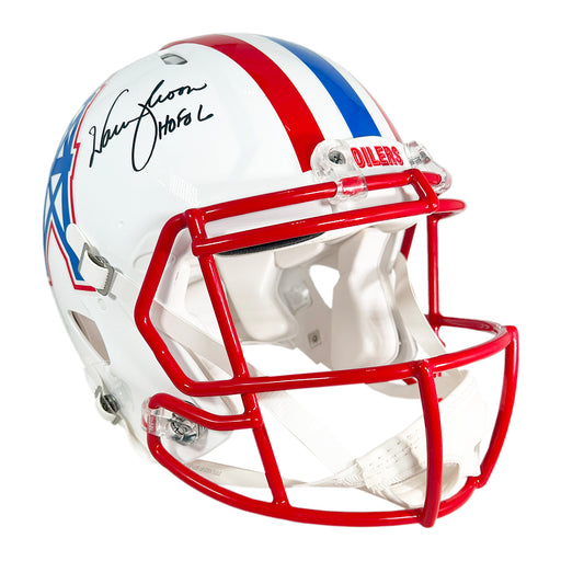 Warren Moon Signed Houston Oilers Throwback 81-98 Authentic Speed Full-Size Football Helmet (JSA)