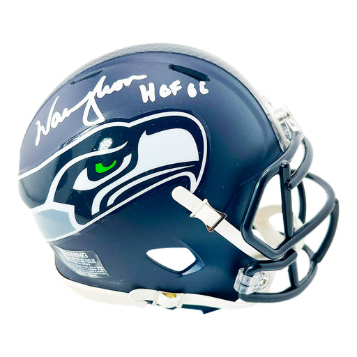 Warren Moon Signed HOF 06 Inscription Seattle Seahawks Speed Mini Football Helmet (JSA)