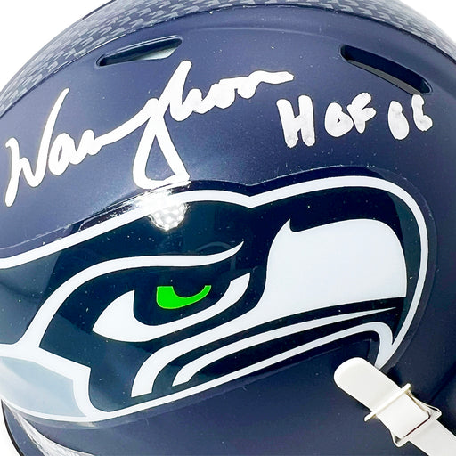 Warren Moon Signed HOF 06 Inscription Seattle Seahawks Speed Mini Football Helmet (JSA)