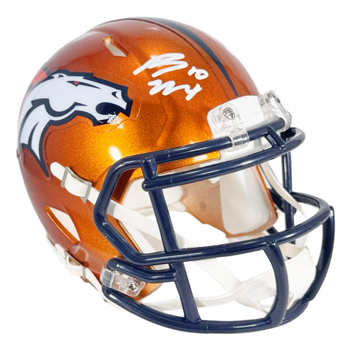 Bo Nix Signed Denver Broncos Flash Speed Mini Football Helmet (Beckett)