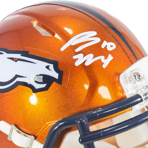 Bo Nix Signed Denver Broncos Flash Speed Mini Football Helmet (Beckett)