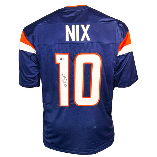 Bo Nix Signed Denver Navy Football Jersey (Beckett)