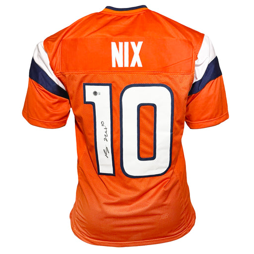 Bo Nix Signed Denver Orange Football Jersey (Beckett)